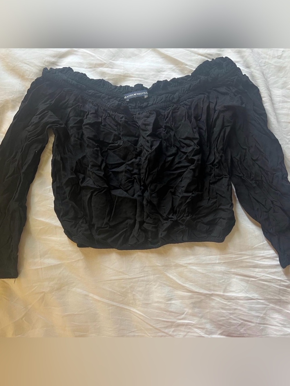Brandy Melville Scrunched Off The Shoulder Top